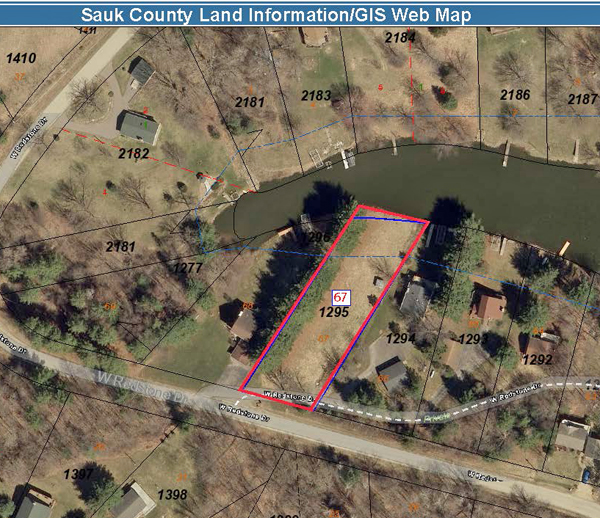 Canary 67 Waterfront Lot at Lake Redstone Sauk County Wisconsin Near